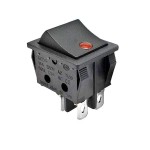 Кнопка KCD4 4pin з червоною круглою підсвіткою